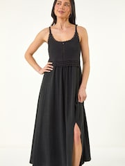 Roman Petite Crochet Trim Maxi Dress - Image 2 of 5