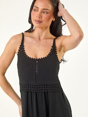 Roman Petite Crochet Trim Maxi Dress - Image 4 of 5