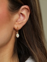 Carrie Elizabeth Gold Ayla Opal Drop Hoop Earrings - Image 4 of 4