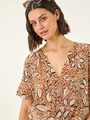 Roman Floral Abstract Print Tunic Top - Imagen 4 de 5