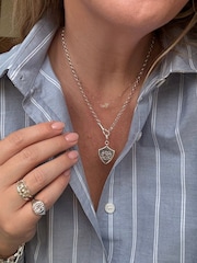Carrie Elizabeth Silver Albert Vintage Chain Necklace - Image 1 of 3