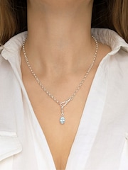 Carrie Elizabeth Silver Albert Vintage Chain Necklace - Image 2 of 3