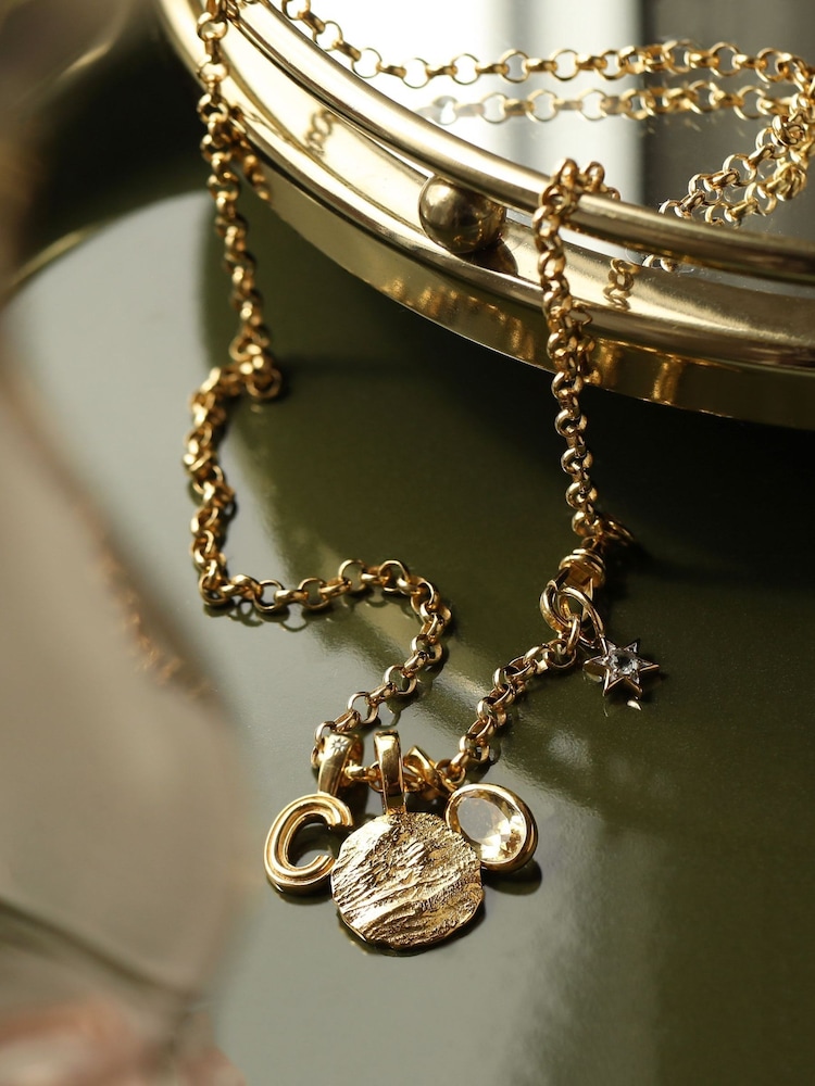 Carrie Elizabeth Gold Albert Vintage Chain Necklace - Image 3 of 3
