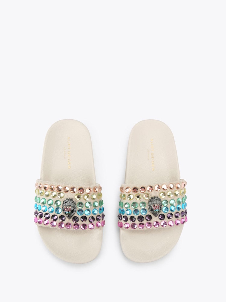 Kurt Geiger London White Meena Eagle Sandals - Image 2 of 4