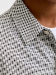 JACK & JONES Junior Grey Mini Checked Short Sleeved Shirt with Back Embroidery - Image 5 of 7