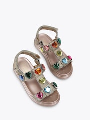 Kurt Geiger London Gold Mini Orson Crystal Sandals - Image 2 of 4