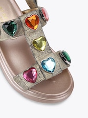 Kurt Geiger London Gold Mini Orson Crystal Sandals - Image 3 of 4