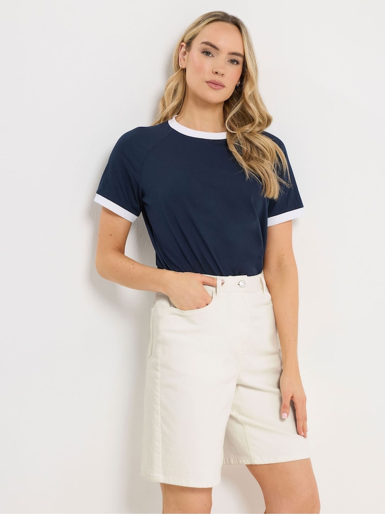 Long Tall Sally White Denim Bermuda Shorts - Image 1 of 6 Long Tall Sally White Denim Bermuda Shorts - Image 1 of 6
