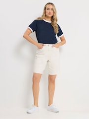 Long Tall Sally White Denim Bermuda Shorts - Image 3 of 6