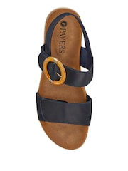 Pavers Navy Blue Touch Fasten Platform Sandals - Image 4 of 5