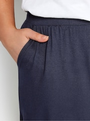 Yours Curve Blue Jersey Pull On Shorts - Image 4 of 4