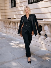 Friends Like These X Mollie King Black Premium Tuxe Halter Neck Waistcoat - Image 1 of 5