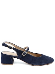 Jones Bootmaker Blue Yamila Leather Slingback Mary Janes - Image 2 of 6