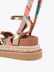 Kurt Geiger London Nude Orson Cross Scarf Sandals - Image 5 of 5