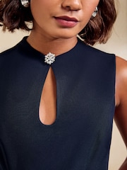 Friends Like These Navy Premium Drape Wide Leg Jumpsuit - Image 4 of 5