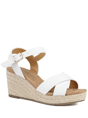 Pavers White Wide Fit Espadrille Wedge Sandals - Image 2 of 5
