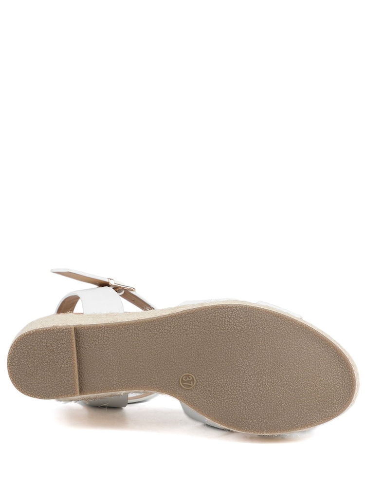 Pavers White Wide Fit Espadrille Wedge Sandals - Image 5 of 5