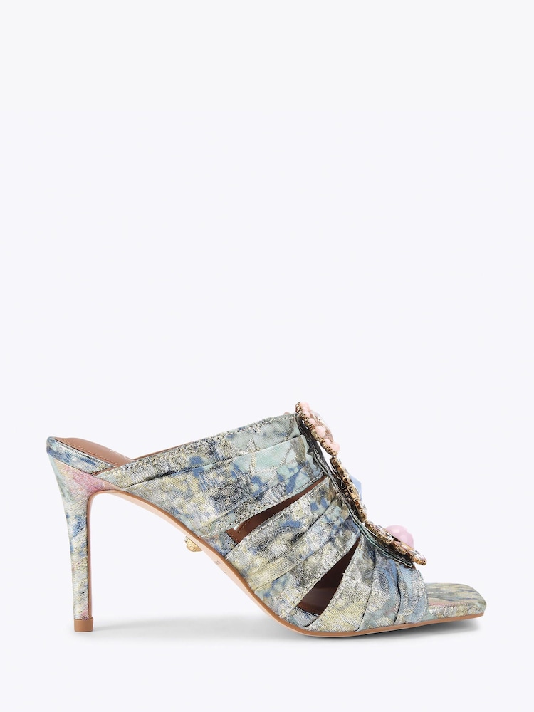 Kurt Geiger London Pink Kensington Soft Bow Mule Sandals - Image 2 of 5