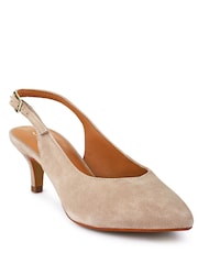 Jones Bootmaker Cream Gloriana Block Heel Leather Buckled Sandals - Image 2 of 5