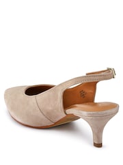 Jones Bootmaker Cream Gloriana Block Heel Leather Buckled Sandals - Image 3 of 5