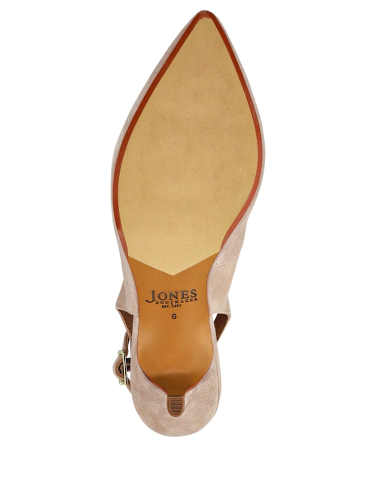 Jones Bootmaker Cream Gloriana Block Heel Leather Buckled Sandals - Image 5 of 5