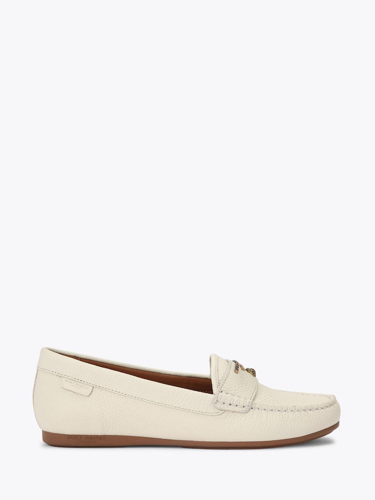 Kurt Geiger London White Greenwich Moccasin Shoes - Image 1 of 4
