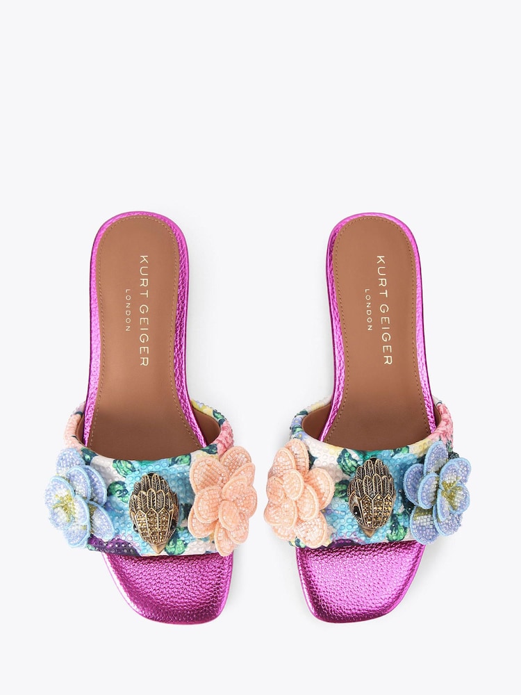 Kurt Geiger London Pink Kensington Flat Sandals - Image 5 of 5