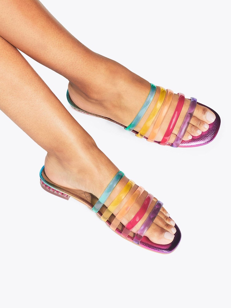 Kurt Geiger London Pink Jelly Strap Mule Sandals - Image 1 of 5 Kurt Geiger London Pink Jelly Strap Mule Sandals - Image 1 of 5