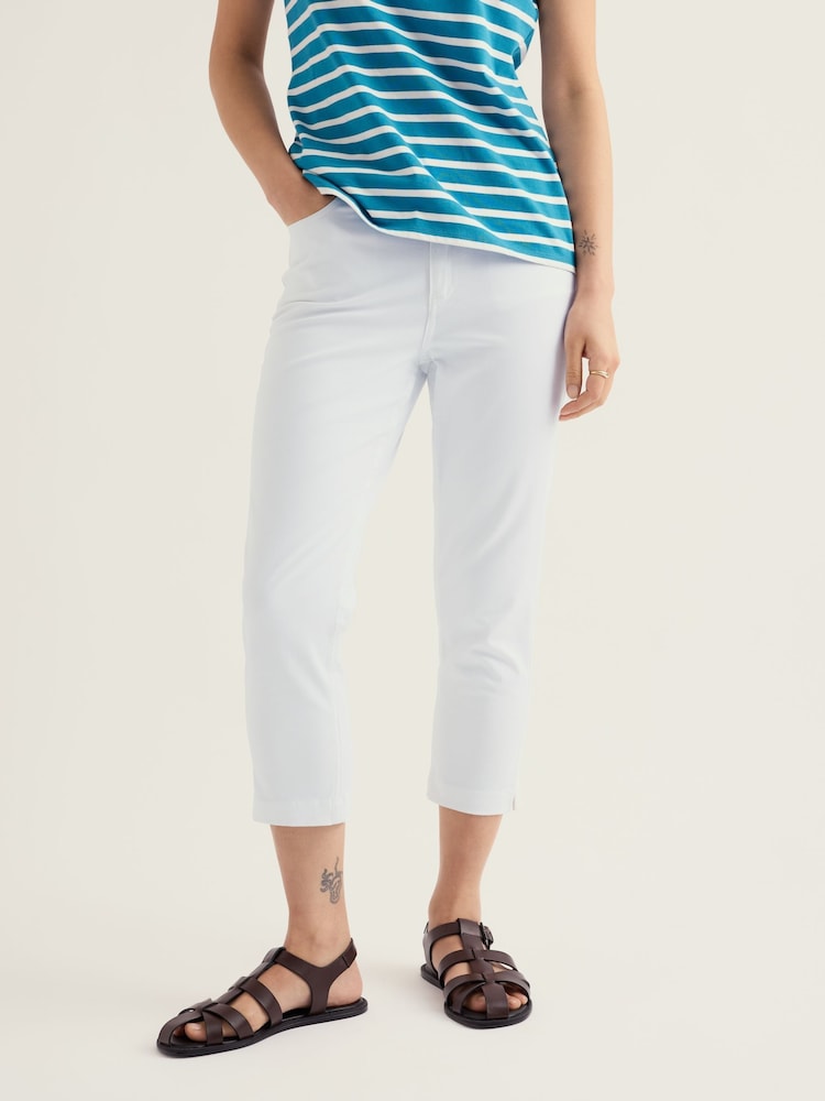 Seasalt Cornwall White Albert Quay Crop Trousers - Image 1 of 6