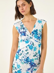 Roman White Floral Knot Stretch Lace Dress - Image 4 of 5