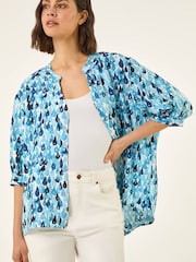 Roman Blue Droplet Print Blouse - Image 1 of 5