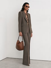 Reiss Black/Neutral Gabi Tailored Single Breasted Suit Blazer - Image 1 of 9