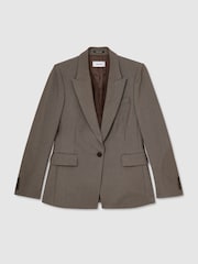 Reiss Black/Neutral Gabi Tailored Single Breasted Suit Blazer - Image 2 of 9
