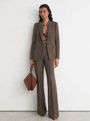 Reiss Black/Neutral Gabi Tailored Single Breasted Suit Blazer - Image 4 of 9
