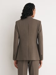 Reiss Black/Neutral Gabi Tailored Single Breasted Suit Blazer - Image 6 of 9