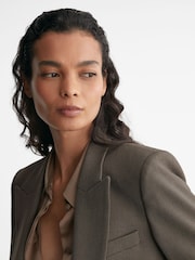 Reiss Black/Neutral Gabi Tailored Single Breasted Suit Blazer - Image 8 of 9