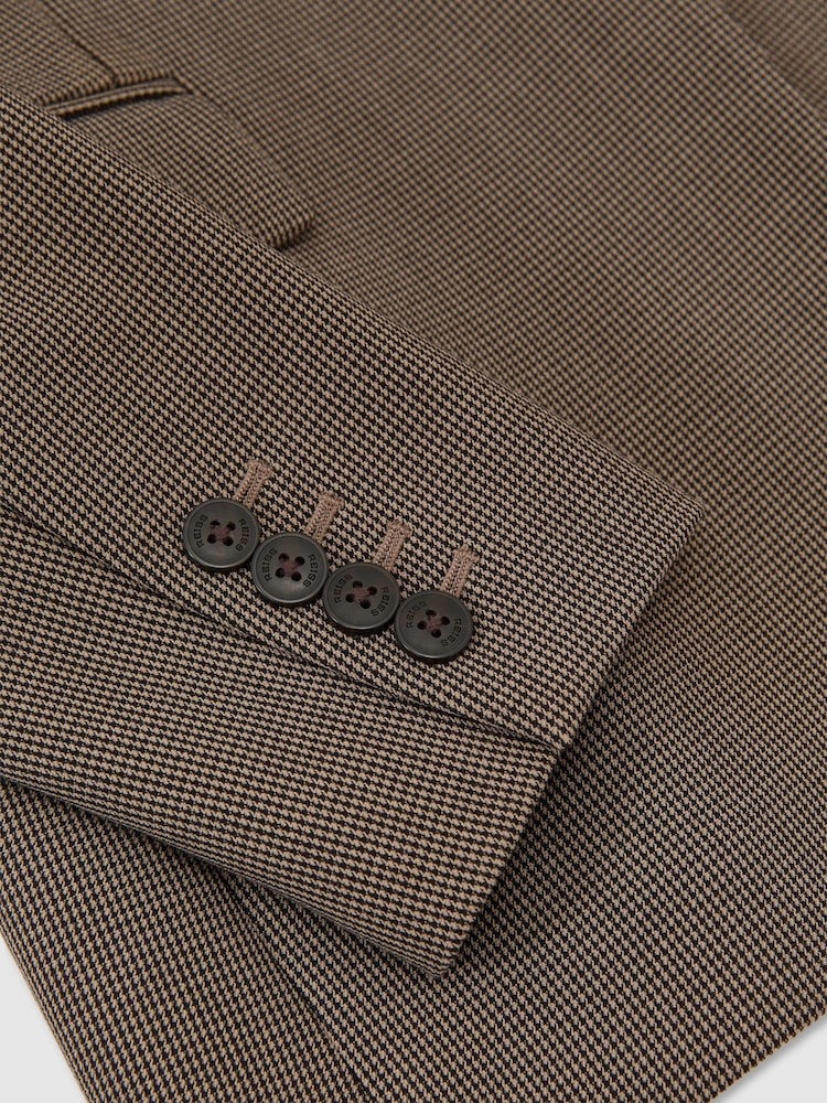 Reiss Black/Neutral Gabi Tailored Single Breasted Suit Blazer - Image 9 of 9