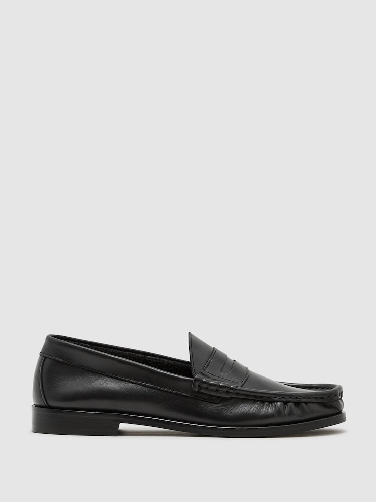Reiss Ninety Leather Penny Loafers - Obraz 2 z 6