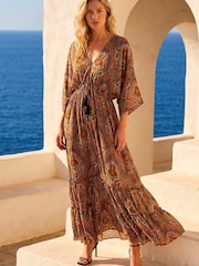 Roman Paisley Boho Print Maxi Dress - Image 1 of 4