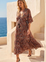 Roman Paisley Boho Print Maxi Dress - Image 2 of 4