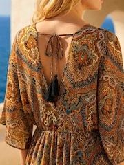 Roman Paisley Boho Print Maxi Dress - Image 3 of 4