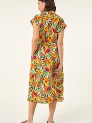 Roman Fruit Print Belted Midi Dress - Imagen 2 de 5