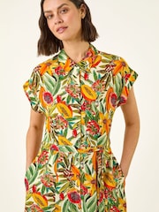 Roman Fruit Print Belted Midi Dress - Imagen 4 de 5