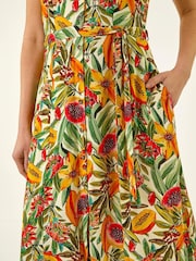 Roman Fruit Print Belted Midi Dress - Imagen 5 de 5