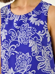 Roman Blue Floral Sequin Vest Top - Image 5 of 5