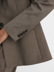 Reiss Black/Neutral Gabi Petite Tailored Single Breasted Suit Blazer - Image 5 of 9