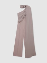 Reiss Carrie One-Shoulder-Jumpsuit mit drapiertem Design und weitem Bein - Bild 2 von 7