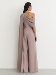 Reiss Carrie One-Shoulder-Jumpsuit mit drapiertem Design und weitem Bein - Bild 5 von 7