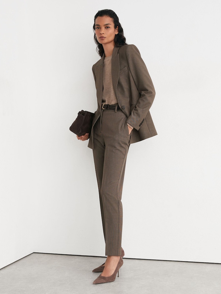 Reiss Black/Neutral Gabi Petite Slim-Fit Suit Trousers - Image 1 of 7 Reiss Black/Neutral Gabi Petite Slim-Fit Suit Trousers - Image 1 of 7