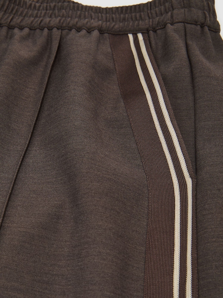 Reiss Taupe Neutral Marlow Mélange Side-Stripe Wide-Leg Trousers - Image 8 of 8 Reiss Taupe Neutral Marlow Mélange Side-Stripe Wide-Leg Trousers - Image 8 of 8